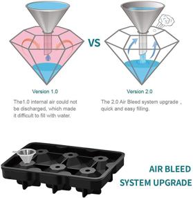 img 2 attached to Diamond Ice Cube Molds (Set of 2) - Whiskey Ice Cube Tray, Silicone Molds with Lids