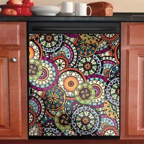 img 3 attached to 🌸 Ethnic Mandala Magnetic Dishwasher Magnet: Beautiful Kitchen Decor Sticker (23 W x 26 H Inches)