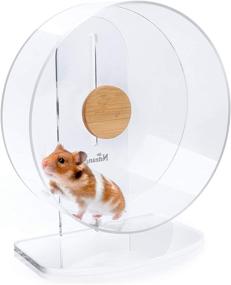 img 4 attached to 🐹 Niteangel Silent Hamster Exercise Wheel - Noiseless Spinning Acrylic Running Wheel for Small Pets: Hamsters, Gerbils, Mice, Degus, and More!