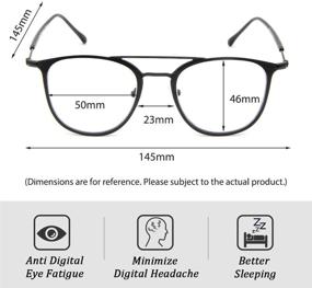 img 1 attached to 👓 Очки с металлической оправой Cyxus с блокировкой синего света для мужчин и женщин, очки против усталости глаз при работе с цифровыми экранами - защита от УФ-лучей, снятие головных болей (модель 8806T02, черные)