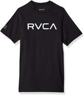 🌞 protective and stylish: rvca boys' short sleeve rashguard for ultimate sun, surf, and swimwear protection logo