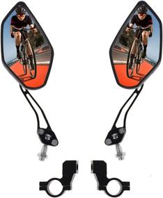 img 4 attached to 🚴 2pcs HD Safety Bike Mirrors, 360° Rotation Adjustable Handlebar Rearview Mirror for Foldable Bike, Mountain Bicycle, and Electric Bike - Easy Installation, Suitable for 21-23mm Diameter