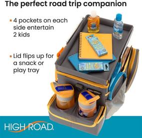 img 3 attached to 🚗 Medium CarHop Car Seat Organizer with Tray and Cooler Compartment for Kids and Adults - High Road