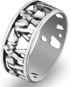 img 4 attached to 🐘 Elephant Sterling Silver Stackable Jewelry: Stylish Boys' Accessories