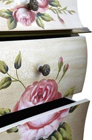 img 2 attached to 🌸 Vintage Floral Art Nightstand - Nearly Natural Antique Style, Beige/Pink/Gold, Dimensions: 23" x 14.5" x 34.5