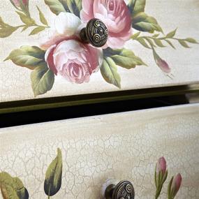 img 3 attached to 🌸 Vintage Floral Art Nightstand - Nearly Natural Antique Style, Beige/Pink/Gold, Dimensions: 23" x 14.5" x 34.5