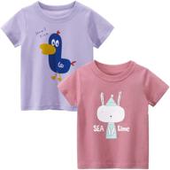 👚 jagrove toddler little girls t shirts pack of 2 - short sleeve crewneck animal cartoon printed tops for 2-7 years logo