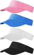 🧢 ultimate sun protection: trounistro 4 pack adjustable sun sports visor hats for a cool summer look логотип