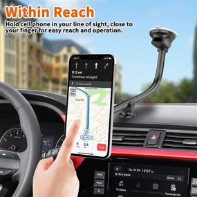 img 3 attached to 📱 1Zero Magnetic Phone Car Mount with 14-Inch Gooseneck Long Arm Extension - Securely Hold All Cell Phones with 6 Strong Magnets