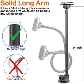 img 2 attached to 📱 1Zero Magnetic Phone Car Mount with 14-Inch Gooseneck Long Arm Extension - Securely Hold All Cell Phones with 6 Strong Magnets