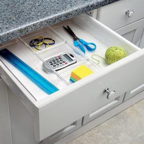 img 1 attached to Organize Your Drawers with 🗃️ InterDesign Linus Expandable Drawer Organizer - Clear