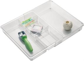 img 2 attached to Organize Your Drawers with 🗃️ InterDesign Linus Expandable Drawer Organizer - Clear