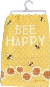 img 3 attached to 🐝 Примитивы от Kathy 38310 Очаровательное кухонное полотенце - Пчела счастливая - Желтый: Осыпьте радостью свою кухню с веселым дизайном пчелы