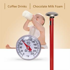 img 1 attached to KT THERMO 1-Inch Dial Instant Read Thermometer - Ideal for Coffee Drinks and Chocolate Milk Foam