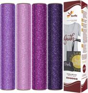 👑 princess glitter htv vinyl bundle - firefly craft lavender, light pink, dark purple, & deep pink - 12" x 20" each - iron on vinyl for cricut and silhouette logo