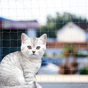 img 4 attached to 🐱 YOKMO Cat Balcony Net: Transparent Nylon Pet Mesh Fence for Balcony and Stairs - Anti-Fall Protection for Cats and Dogs