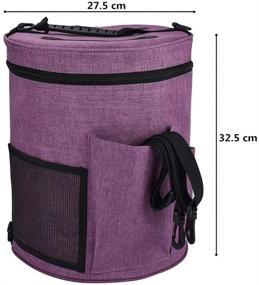 img 2 attached to 👜 Katech Portable Yarn Bags: Spacious Yarn Organizer & Travel Knitting Tote (Purple)