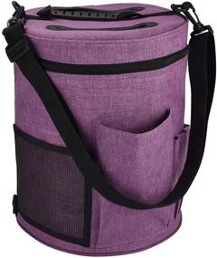 img 4 attached to 👜 Katech Portable Yarn Bags: Spacious Yarn Organizer & Travel Knitting Tote (Purple)