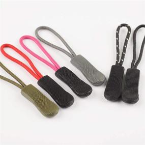 img 1 attached to Durable Cord Zipper Pulls for Purses, Backpacks, Luggage & Clothing - 10 Pack, Black Red