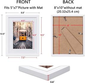 img 3 attached to 🖼️ Set of 4 8x10 Picture Frames, Display Pictures 5x7 with Mat or 8x10 Without Mat, Multi Photo Frames Collage for Wall or Tabletop Display in White