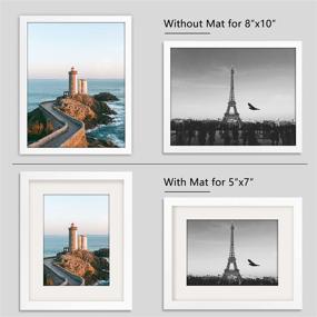 img 1 attached to 🖼️ Set of 4 8x10 Picture Frames, Display Pictures 5x7 with Mat or 8x10 Without Mat, Multi Photo Frames Collage for Wall or Tabletop Display in White