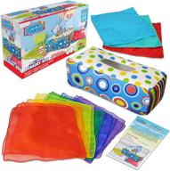 🌈 colorful juggling rainbow dance scarves for kids - sensory pull-along tissue box | montessori preschool learning toys for 5-month to 2-year-olds | stem educational manipulative activities for infants and toddlers logo