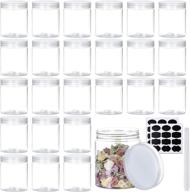 🍯 yephets 8 oz plastic jars with lids – 24 pack clear slime containers for kitchen & household food storage: dry goods, creams & more, with bonus label & pen логотип