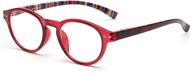 red anti blue light spring hinge round computer reading glasses gaming readers +2.5 - reduce eye fatigue logo