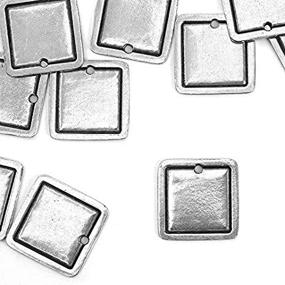 img 4 attached to 🔲 ImpressArt Large Square Border Pewter Stamping Blanks - 24 Piece Set