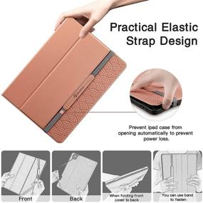 img 1 attached to 📱 BloxFlag iPad Pro 12.9 Case 5th/4th/3rd Generation: Pencil Holder, Card Pocket, Typing Angle, Auto Sleep/Wake, Pink Vegan Leather Cover