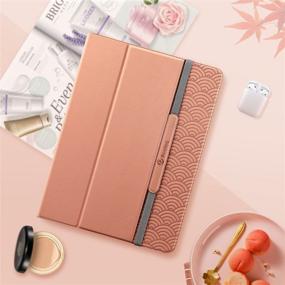 img 3 attached to 📱 BloxFlag iPad Pro 12.9 Case 5th/4th/3rd Generation: Pencil Holder, Card Pocket, Typing Angle, Auto Sleep/Wake, Pink Vegan Leather Cover