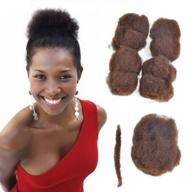 🔗 yonna hair 4pcs/lot afro kinky bulk human hair for dreadlocks & twist braids ~ chestnut brown, 100% human hair, #6, 8" inch logo