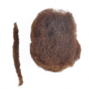 img 2 attached to 🔗 Yonna Hair 4pcs/lot Afro Kinky Bulk Human Hair for Dreadlocks & Twist Braids ~ Chestnut Brown, 100% Human Hair, #6, 8" Inch