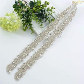 img 3 attached to Shimmering Rhinestone Applique: 1 Yard Dress Embellishment for a Dazzling Bling Bling Decorative Trim