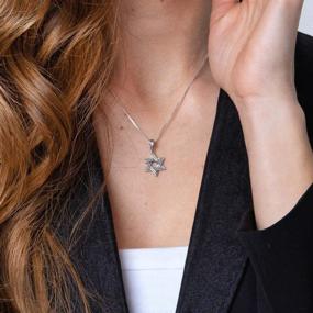 img 3 attached to 🕍 Authentic 925 Sterling Silver Jewish Token Pendant Necklace by Marina Meiri Jewellery, 24 Inch Box Chain - Explore Beautiful Design Options