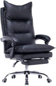 img 4 attached to 🪑 YOLENY Big and Tall Office Chair, Height-Adjustable Reclinable Ergonomic Swivel High Back Leather Chair with Foot Rest, Supports Up to 350 lbs, Black