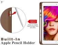 📱 moko case for ipad pro 9.7 with pencil holder - slim lightweight smart shell stand cover with auto wake/sleep for 2016 ipad pro 9.7 inch tablet, brown logo