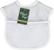 👶 poly/cotton quilted baby bib - dmc bb4992-6750, 9-inch, white logo