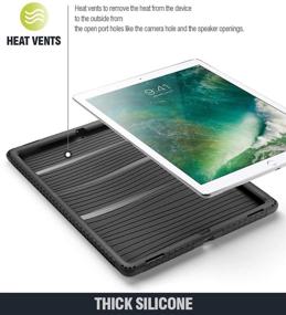 img 2 attached to 🐢 Poetic TurtleSkin iPad Pro 12.9 Rugged Case: Heavy-Duty Protection with Silicone Sound-Amplification for Apple iPad Pro 12.9 (1st Gen 2015) / iPad Pro 12.9 (2nd Gen 2017) - Black