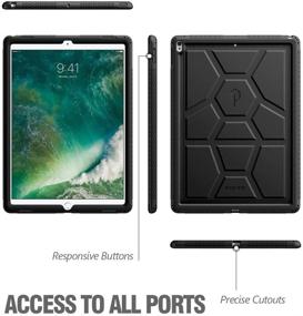 img 3 attached to 🐢 Poetic TurtleSkin iPad Pro 12.9 Rugged Case: Heavy-Duty Protection with Silicone Sound-Amplification for Apple iPad Pro 12.9 (1st Gen 2015) / iPad Pro 12.9 (2nd Gen 2017) - Black