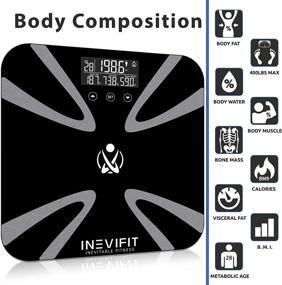img 3 attached to 📊 INEVIFIT Digital Body Fat Scale: Accurate Bathroom Body Analyzer - Weight, Fat, Water, Muscle, BMI, Visceral Levels & Bone Mass. 10 User Profiles & Battery Included.