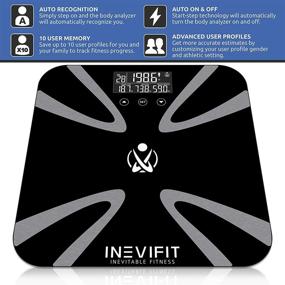 img 2 attached to 📊 INEVIFIT Digital Body Fat Scale: Accurate Bathroom Body Analyzer - Weight, Fat, Water, Muscle, BMI, Visceral Levels & Bone Mass. 10 User Profiles & Battery Included.