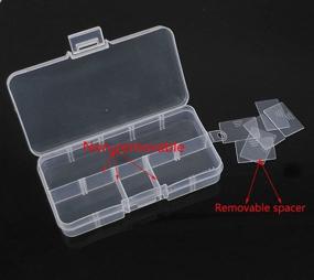 img 1 attached to Yueton 2 Pcs Adjustable Jewelry Bead Organizer Box: 10 Slot Storage Container Case, Clear+Blue