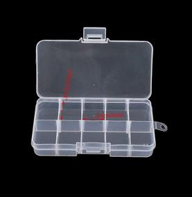 img 2 attached to Yueton 2 Pcs Adjustable Jewelry Bead Organizer Box: 10 Slot Storage Container Case, Clear+Blue