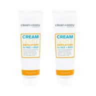clean + easy cream gentle depilatory 2-pack - face & body hair removal, 4oz logo