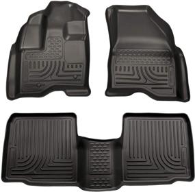 img 4 attached to 🐶 Husky Liners Weatherbeater Front & 2nd Seat Floor Mats for 2009-2016 Lincoln MKS, Black, Model 98731