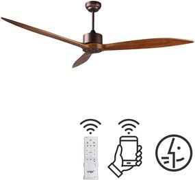 img 3 attached to 🔥 Reiga 65-Inch DC Motor Indoor/Outdoor Modern Smart Ceiling Fan with Wifi Alexa App Remote Control, 6 Speeds, IP44 Rated, Oil-Rubbed Bronze Finish