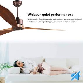 img 2 attached to 🔥 Reiga 65-Inch DC Motor Indoor/Outdoor Modern Smart Ceiling Fan with Wifi Alexa App Remote Control, 6 Speeds, IP44 Rated, Oil-Rubbed Bronze Finish