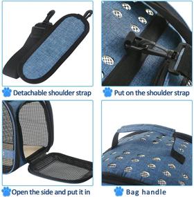 img 1 attached to 🐾 IDEE Cat & Dog Carrier: Airline Approved Soft-Sided Pet Carrier for Small Dogs, Cats, and Rabbits - Perfect for Travel, Camping, and Outdoor Activities - Up to 15lbs