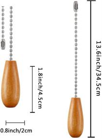 img 3 attached to 🪢 Wooden Ceiling Fan Chain Pulls Decorative Extension Set - 12-Inch Wood Color Fan Pull Chain Ornaments for Ceiling Light Lamp Fan Chain (Nickel) - Pack of 4